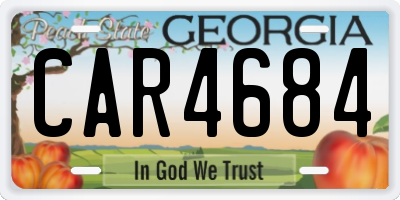 GA license plate CAR4684