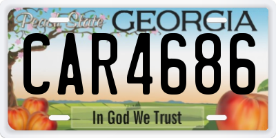 GA license plate CAR4686