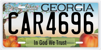 GA license plate CAR4696