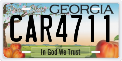GA license plate CAR4711