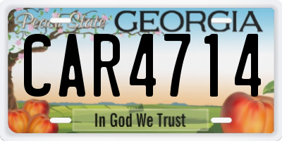 GA license plate CAR4714