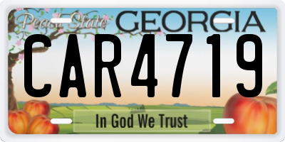 GA license plate CAR4719
