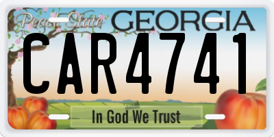 GA license plate CAR4741