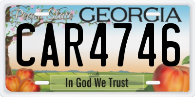 GA license plate CAR4746