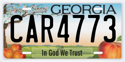 GA license plate CAR4773