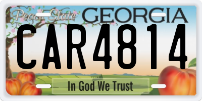 GA license plate CAR4814