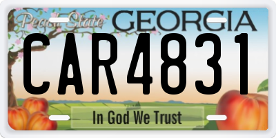 GA license plate CAR4831