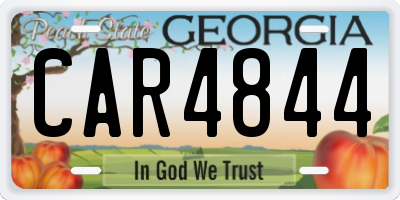 GA license plate CAR4844