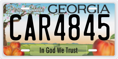 GA license plate CAR4845