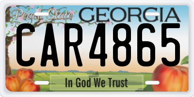 GA license plate CAR4865