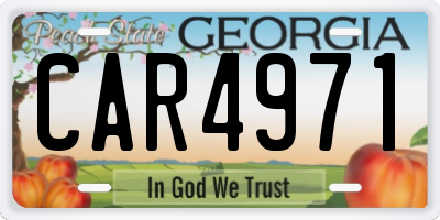 GA license plate CAR4971
