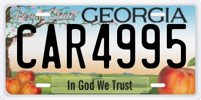 GA license plate CAR4995