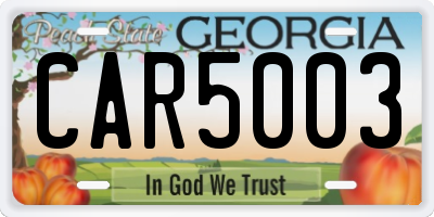 GA license plate CAR5003