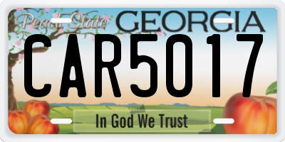 GA license plate CAR5017