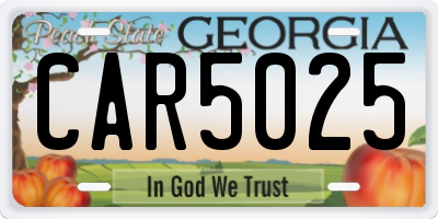 GA license plate CAR5025