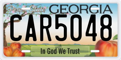 GA license plate CAR5048