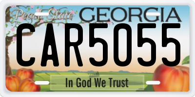 GA license plate CAR5055
