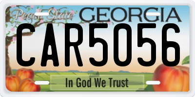 GA license plate CAR5056