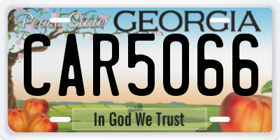GA license plate CAR5066