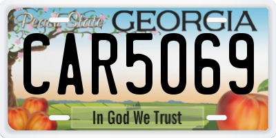 GA license plate CAR5069