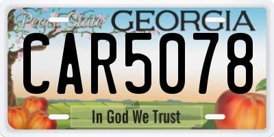 GA license plate CAR5078