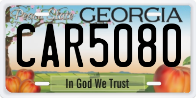 GA license plate CAR5080