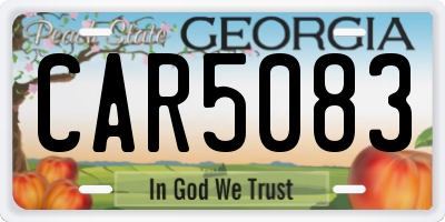 GA license plate CAR5083