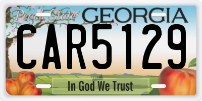 GA license plate CAR5129