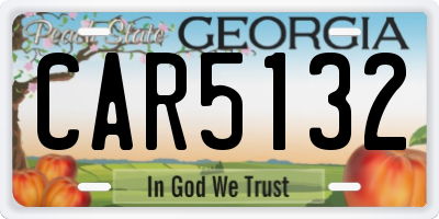 GA license plate CAR5132