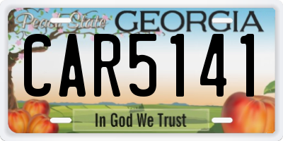 GA license plate CAR5141