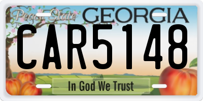 GA license plate CAR5148