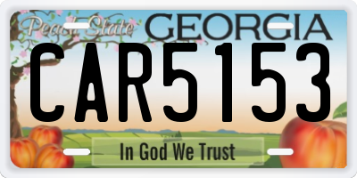 GA license plate CAR5153