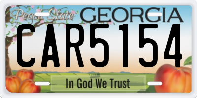 GA license plate CAR5154