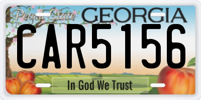 GA license plate CAR5156