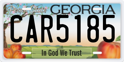 GA license plate CAR5185