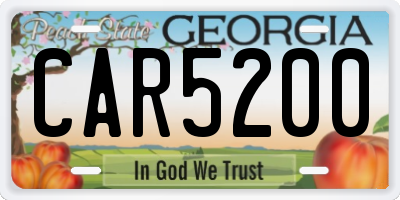 GA license plate CAR5200