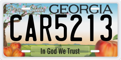 GA license plate CAR5213