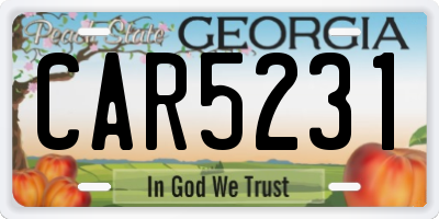 GA license plate CAR5231