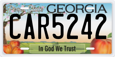 GA license plate CAR5242