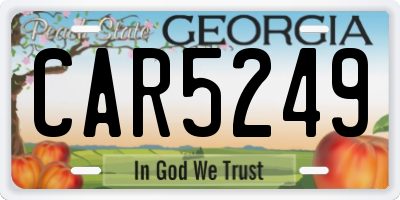 GA license plate CAR5249