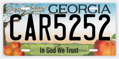 GA license plate CAR5252
