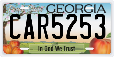 GA license plate CAR5253