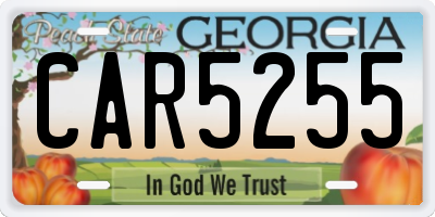 GA license plate CAR5255