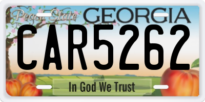 GA license plate CAR5262