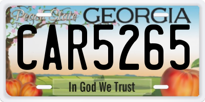 GA license plate CAR5265