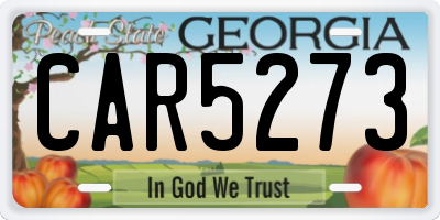 GA license plate CAR5273