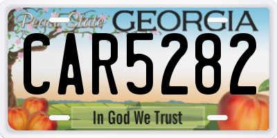 GA license plate CAR5282