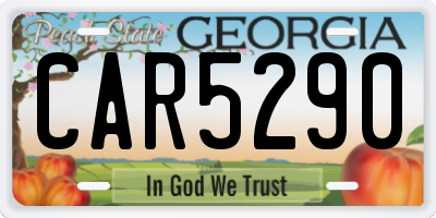 GA license plate CAR5290