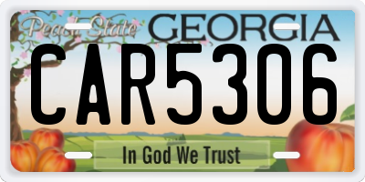 GA license plate CAR5306
