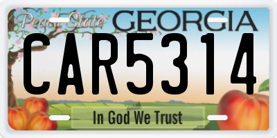 GA license plate CAR5314